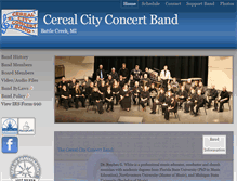 Tablet Screenshot of cerealcityconcertband.org